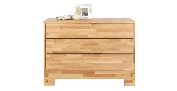 KOMMODE Wildeiche massiv Eichefarben - Eichefarben, Design, Holz (121/88,5/45cm) - Linea Natura
