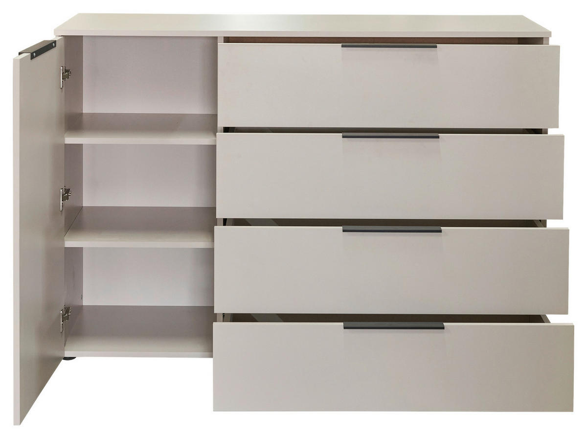 SIDEBOARD  136/93/42 cm 4 Schublade(n)  - Kaschmir/Schwarz, KONVENTIONELL, Holzwerkstoff/Kunststoff (136/93/42cm) - Xora