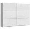 SCHWEBETÜRENSCHRANK in Weiss Hochglanz, Weiss  - Weiss Hochglanz/Weiss, Design, Holzwerkstoff/Metall (269,9/209,7/61,2cm) - home24