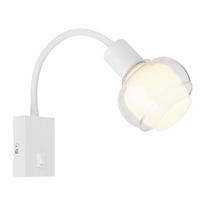 WANDLEUCHTE - Klar/Weiss, Design, Glas/Kunststoff (10,5/35,5/46,5cm) - Globo