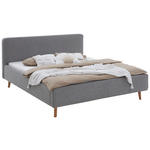 POLSTERBETT 160/200 cm,  in Grau,  - Eichefarben/Grau, Design, Holz/Textil (160/200cm) - Xora