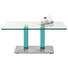 COUCHTISCH in Metall, Glas 110/70/46-65 cm - Türkis/Edelstahlfarben, Design, Glas/Kunststoff (110/70/46-65cm) COUCHTISCH in Metall, Glas 110/70/46-65 cm - Türkis/Edelstahlfarben, Design, Glas/Kunststoff (110/70/46-65cm)
