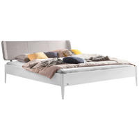 BETT 160/200 cm  in Weiß, Hellgrau  - Hellgrau/Weiß, Design, Textil (160/200cm) - Hasena