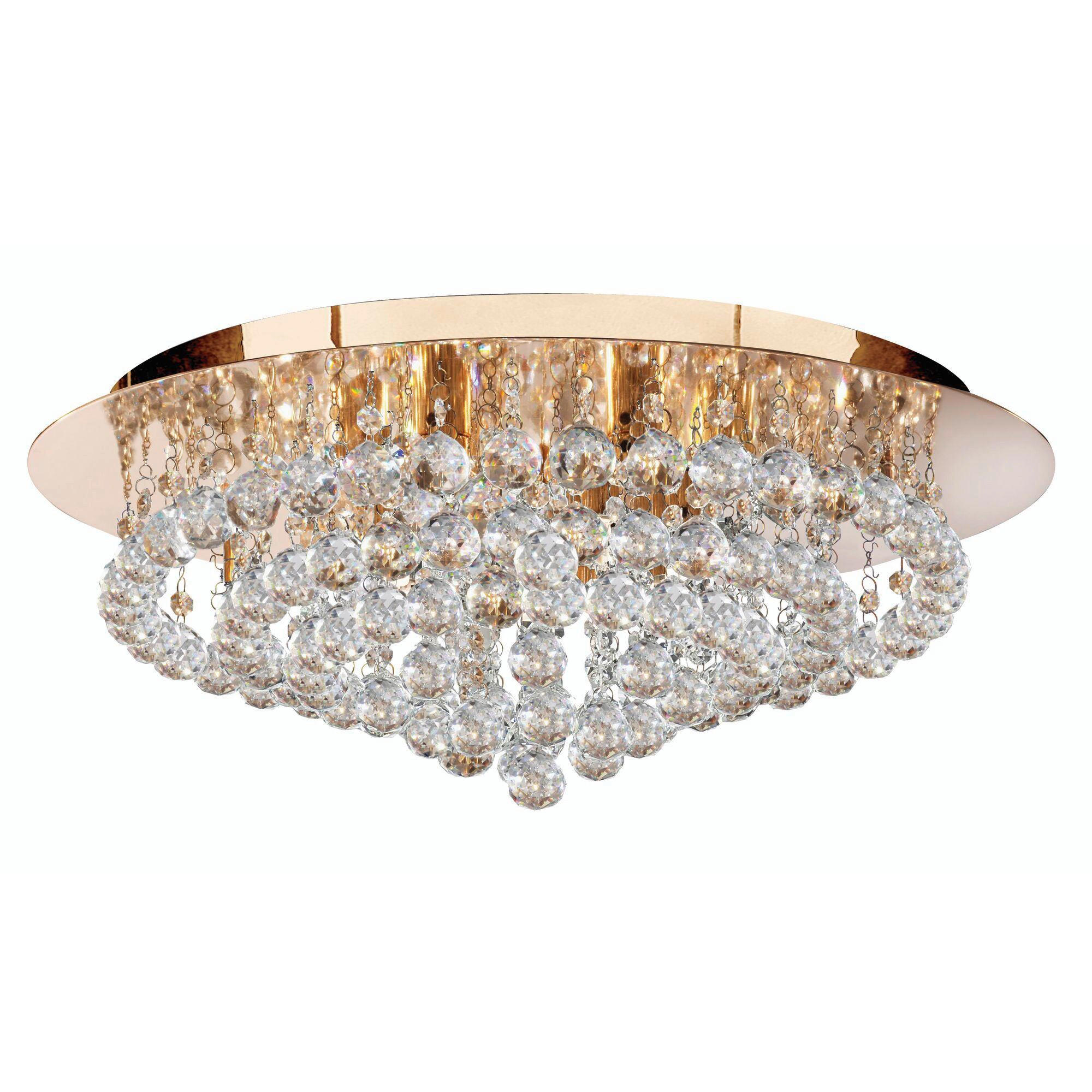 DECKENLEUCHTE  55/21 cm    - Goldfarben, KONVENTIONELL, Glas/Metall (55/21cm)