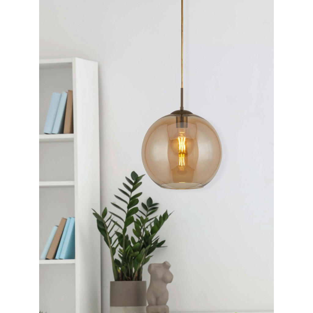 Thumbnail - Searchlight Hängeleuchte Balls, Bernstein, Metall, Glas, 120 cm, höhenverstellbar, Lampen & Leuchten, Innenbeleuchtung, ...