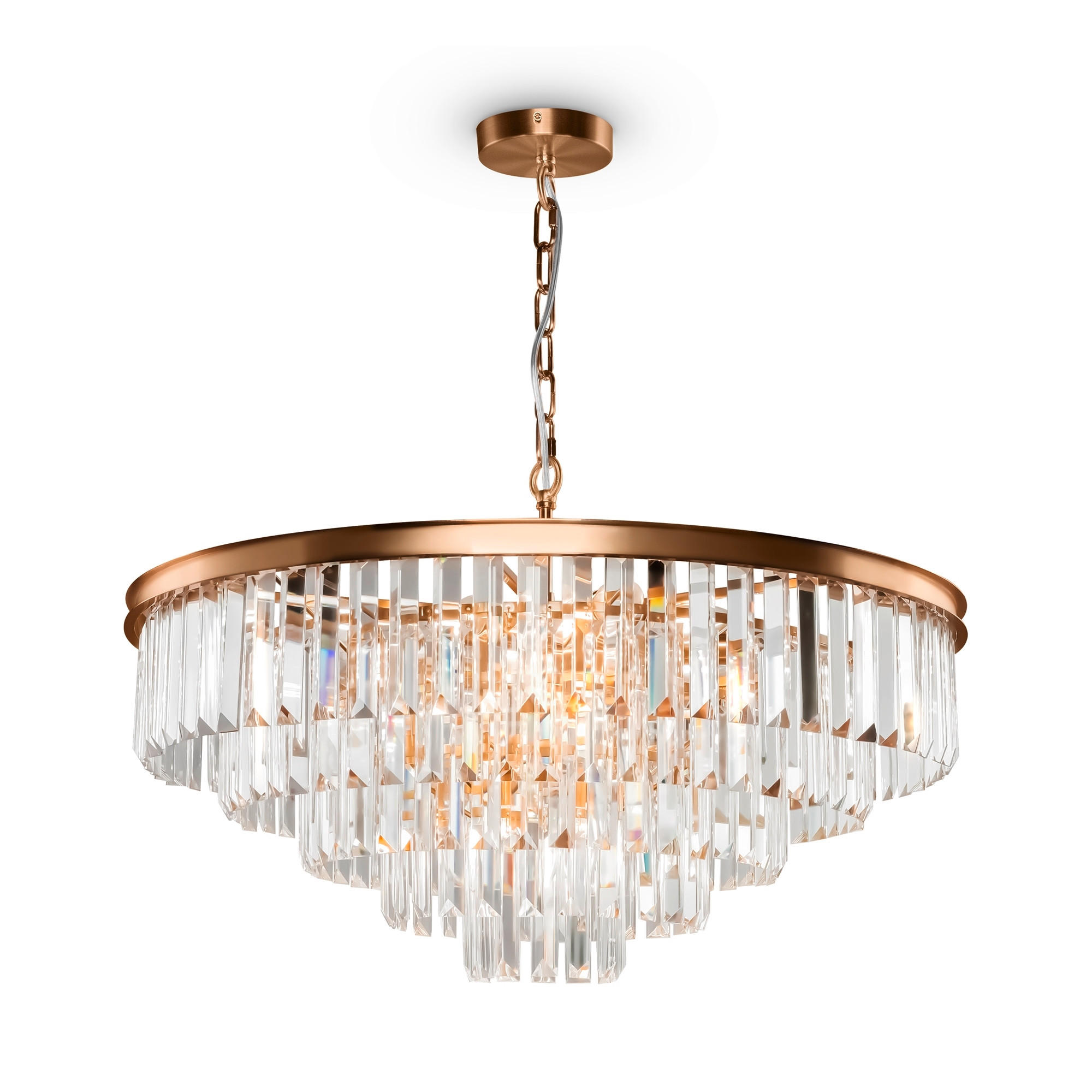 KRONLEUCHTER 70/70/45 cm    - Messingfarben, Trend, Glas/Metall (70/70/45cm) - MAYTONI