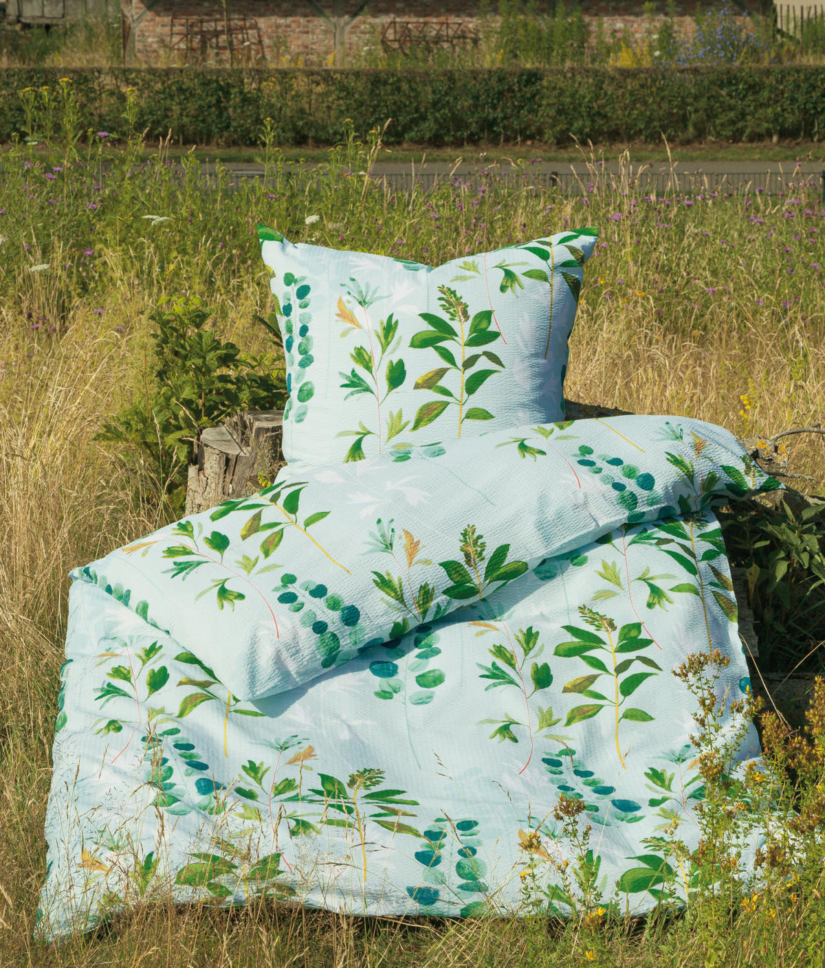 BETTWÄSCHE TANGO Seersucker 135/200 cm  - Dunkelgrün/Hellgrün, Basics, Textil (135/200cm) - Janine