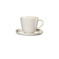 KAFFEETASSE MIT UNTERTASSE Coppa Tofu  - Hellgrau, Design, Keramik (8,9/7,2cm) - ASA