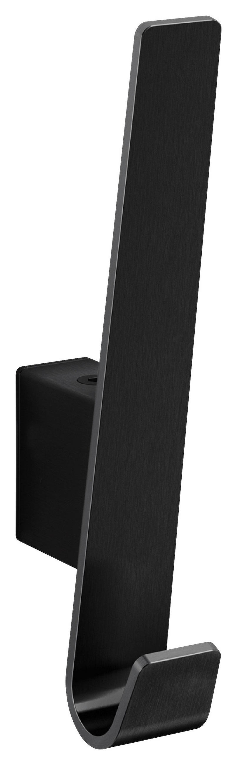 VEŠIAKOVÝ HÁČIK - čierna, Modern, kov (2,5/16,1/5,6cm) - Zack