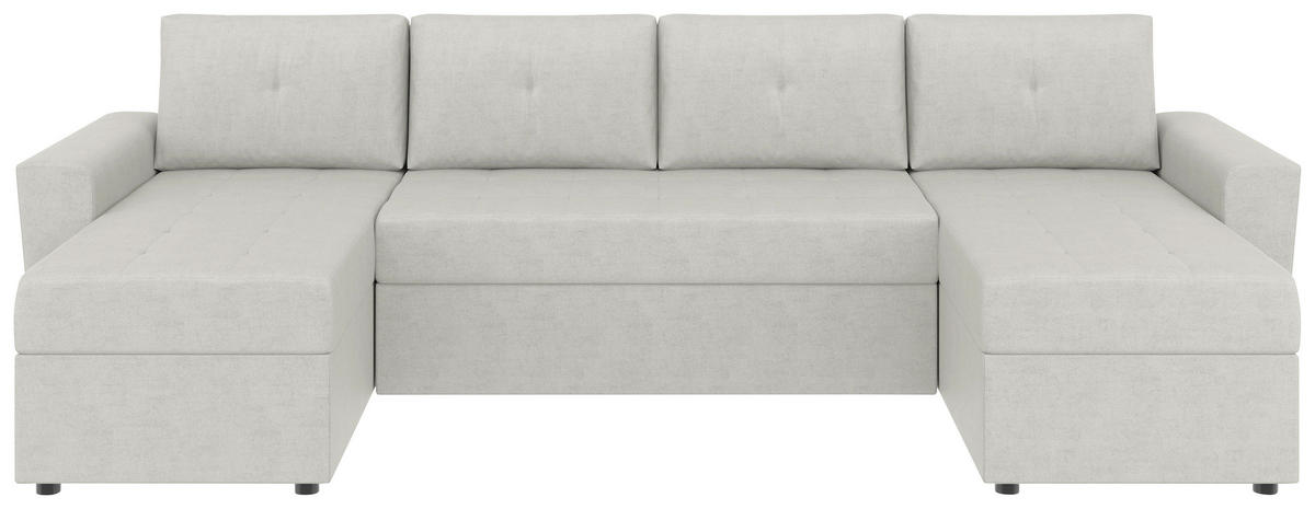 WOHNLANDSCHAFT TERMOLI Beige Jacquard  - Beige/Schwarz, Design, Kunststoff/Textil (155/296/155cm) - MID.YOU