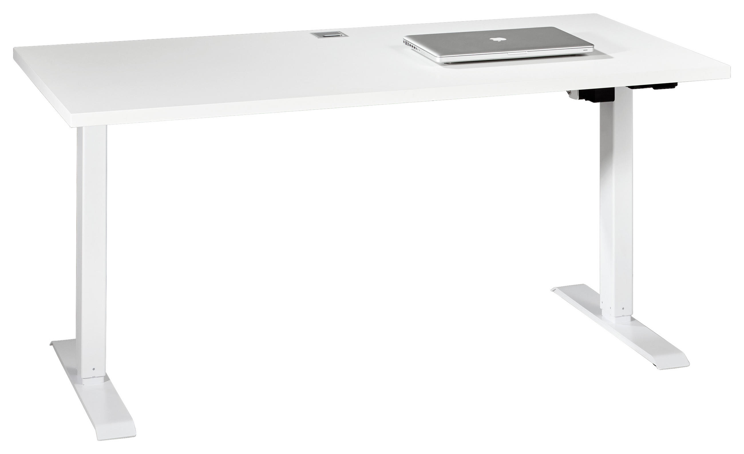 SCHREIBTISCH Weiß - Weiß, KONVENTIONELL, Metall (150/80/72,5-120cm)