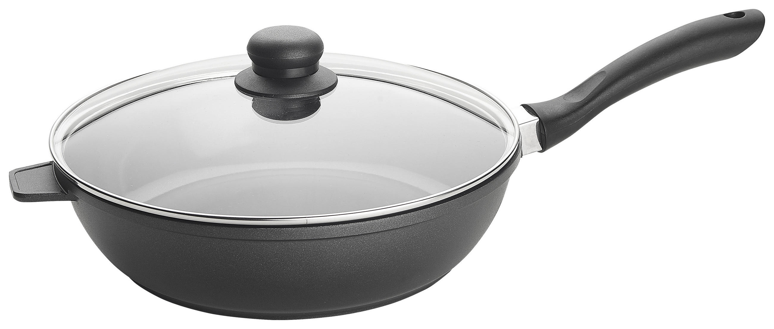 TIGAIE CU CAPAC 28 cm  - străveziu/culoare inox, Basics, plastic/sticlă (28cm) - Homeware Profession.