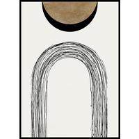 KUNSTDRUCK Abstraktes  - Goldfarben/Schwarz, Trend, Holzwerkstoff/Textil (51,5/71,5cm) - Monee