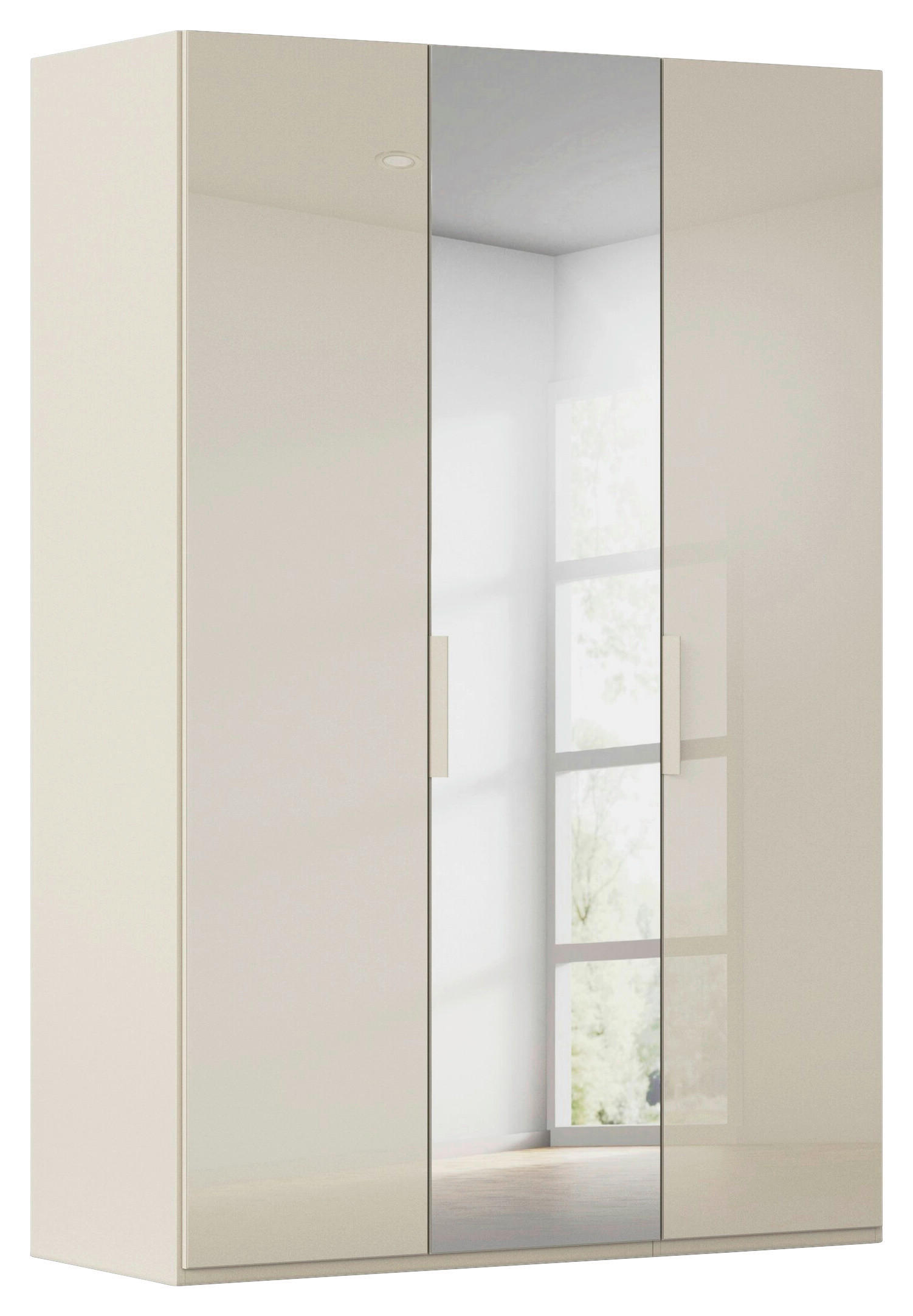 DREHTÜRENSCHRANK 151/235/61 cm,  in Champagner, 3-türig  - Champagner, Basics, Glas/Holzwerkstoff (151/235/61cm) - Novel