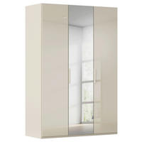 DREHTÜRENSCHRANK 151/235/61 cm,  in Champagner, 3-türig  - Champagner, Basics, Glas/Holzwerkstoff (151/235/61cm) - Novel