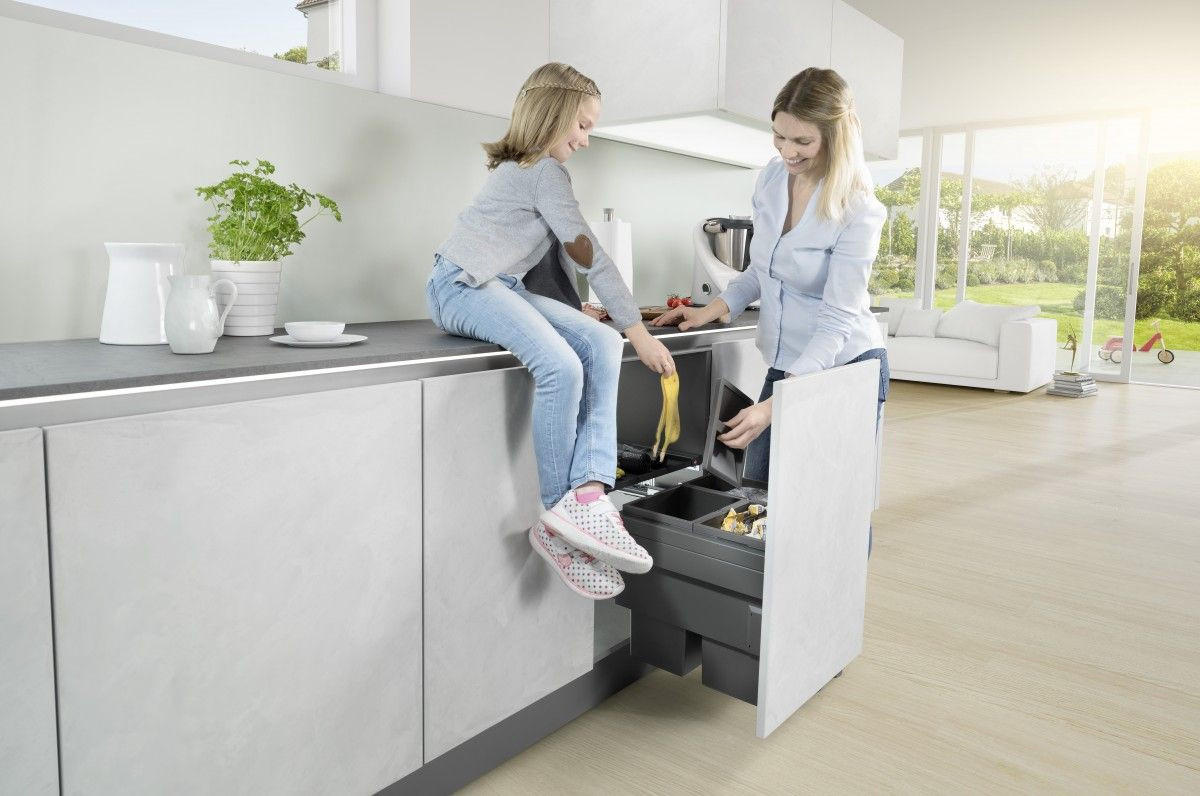 ABFALLSAMMLER 55 l  Kunststoff  - Dunkelgrau/Grau, Basics, Kunststoff (41,2-41,8/49-54,4/40cm) - HKT