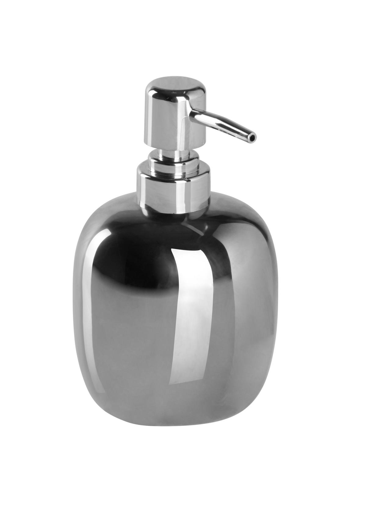 Dozator De Săpun ceramică  - argintiu, Basics, ceramică (9,3/16,3/7,4cm) - Sadena