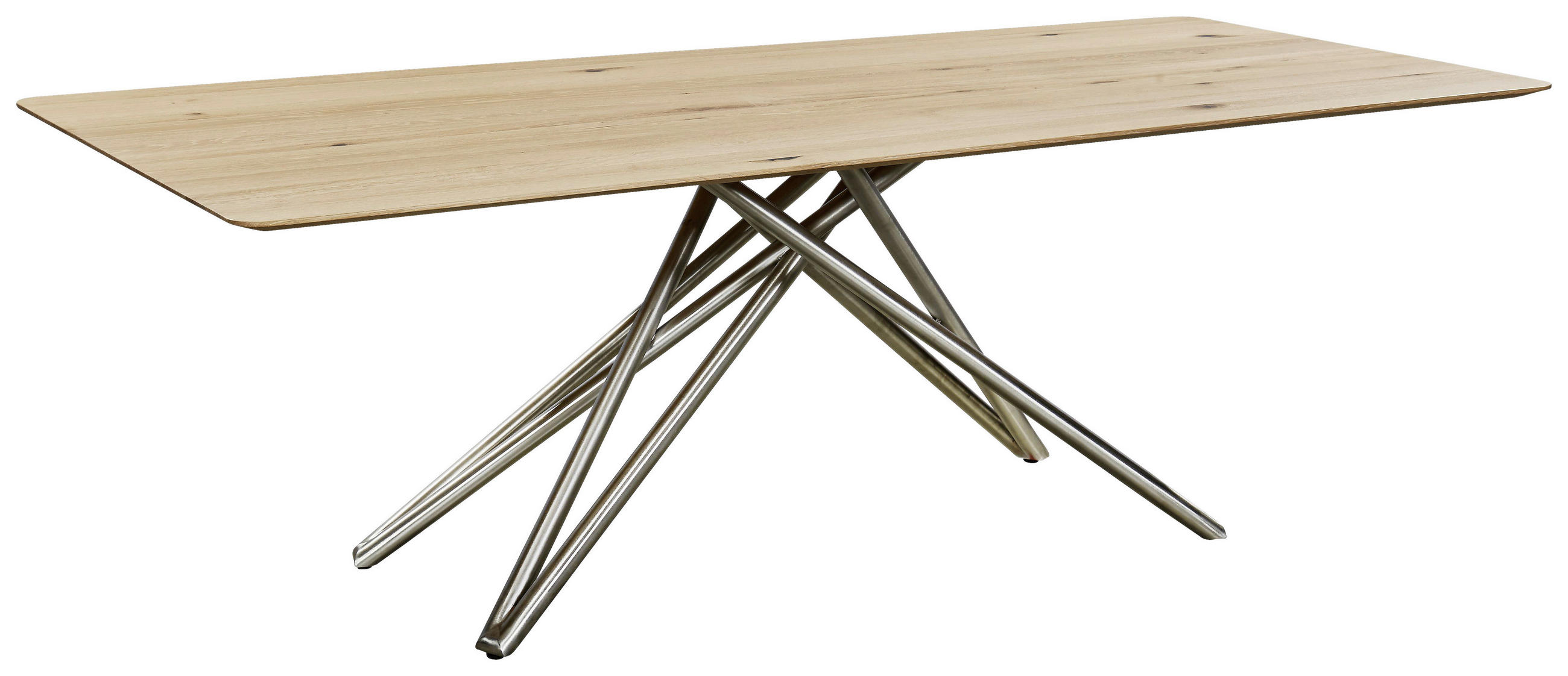 ESSTISCH Wildeiche massiv Wildeiche  - Wildeiche, Design, Holz/Metall (220/100/76cm) - Musterring