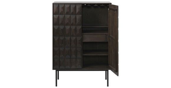 HIGHBOARD Dunkelbraun 90/129/45 cm - Dunkelbraun/Schwarz, Trend, Holzwerkstoff/Metall (90/129/45cm) - Novel