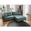 ECKSOFA in Velours Blau  246/177 cm  - Blau/Schwarz, MODERN, Textil/Metall (246/177cm) - MID.YOU