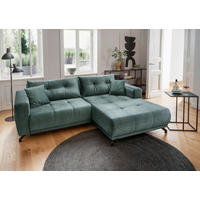 ECKSOFA in Velours Blau  246/177 cm  - Blau/Schwarz, MODERN, Textil/Metall (246/177cm) - MID.YOU