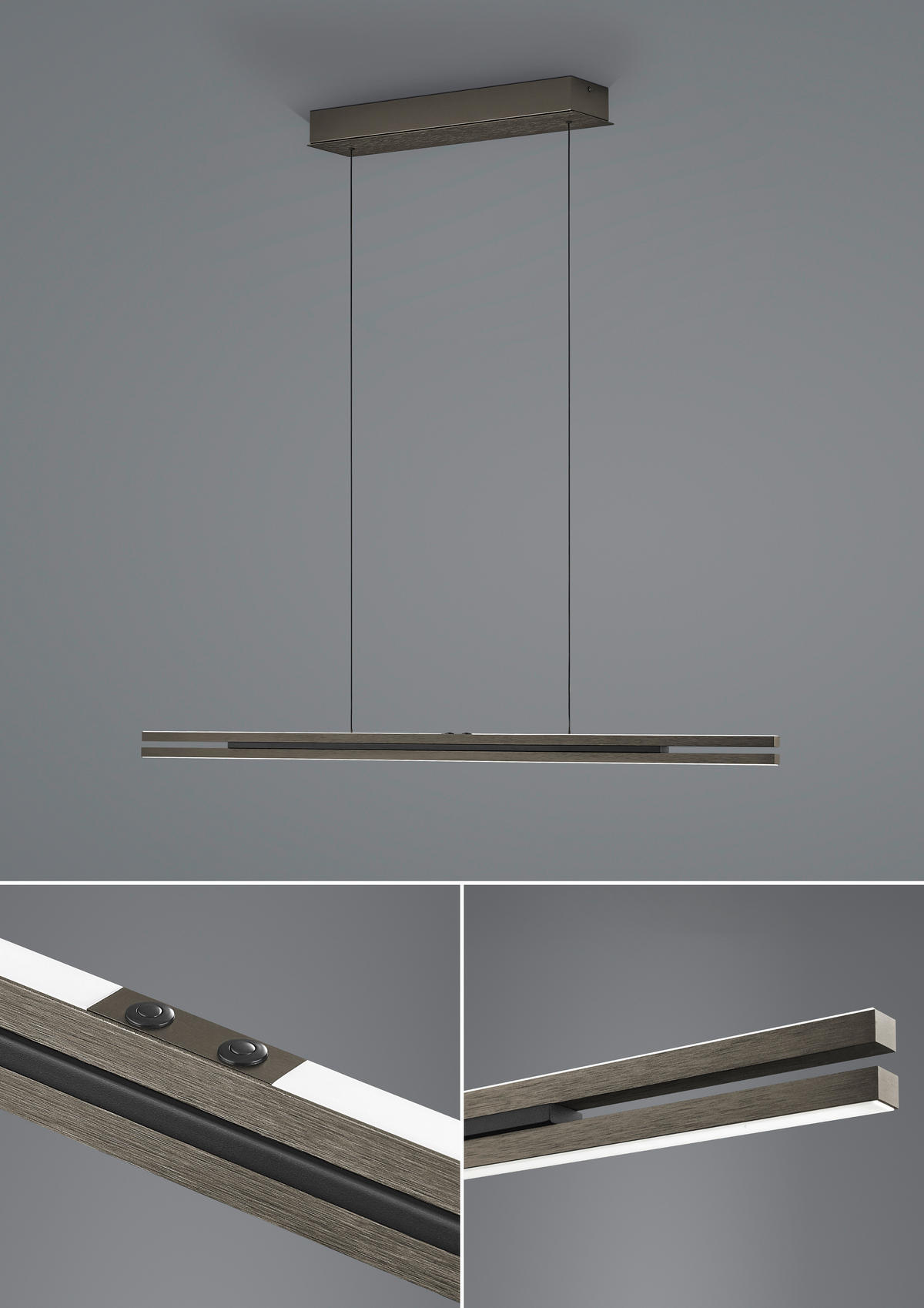 LED-HÄNGELEUCHTE BEN 110/5/150 cm   - Bronzefarben, Design, Metall (110/5/150cm) - elements by BANKAMP