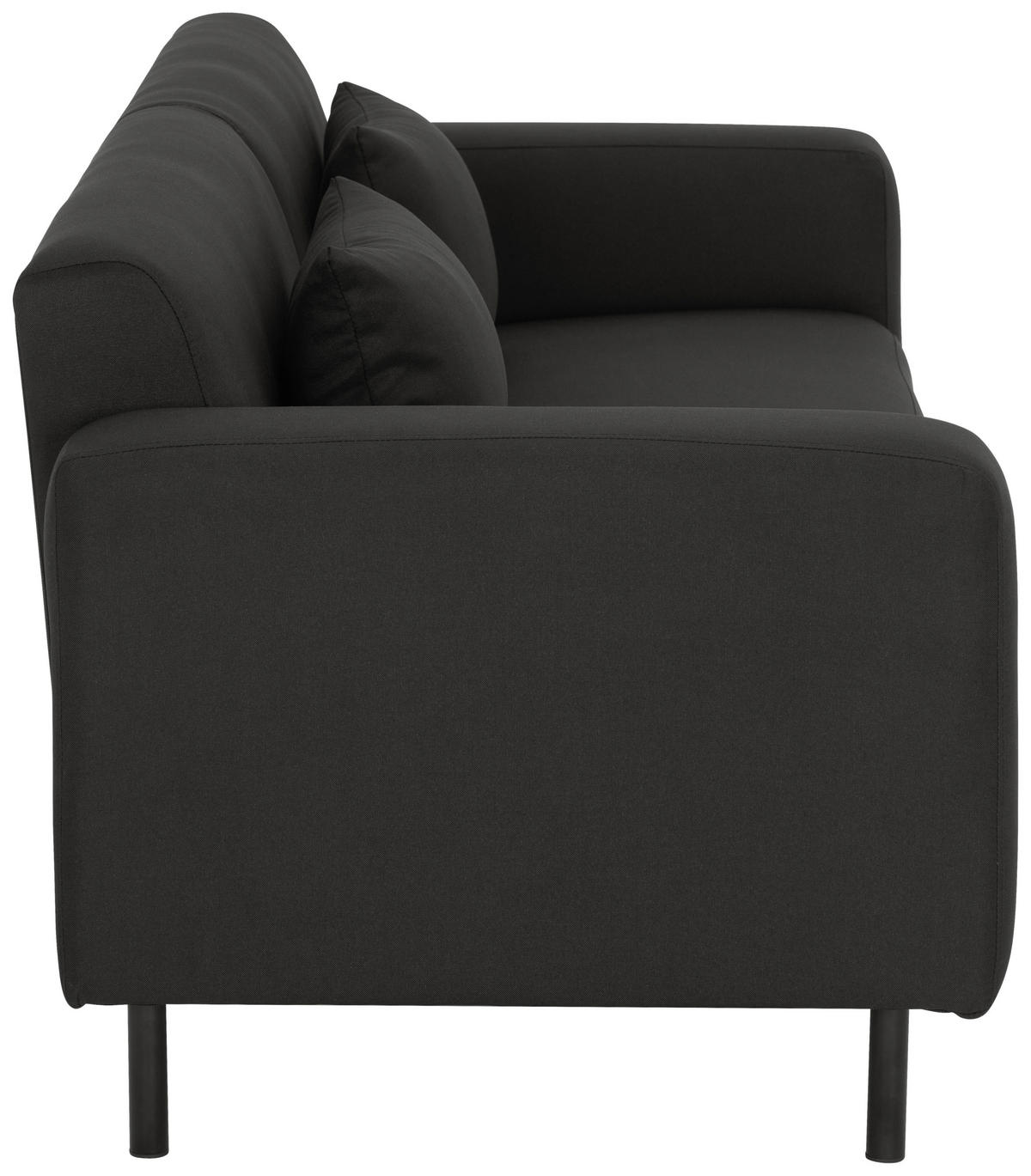 KÉTÜLÉSES KANAPÉ textil fekete  - fekete, Modern, textil/fém (204/76/79cm) - P & B