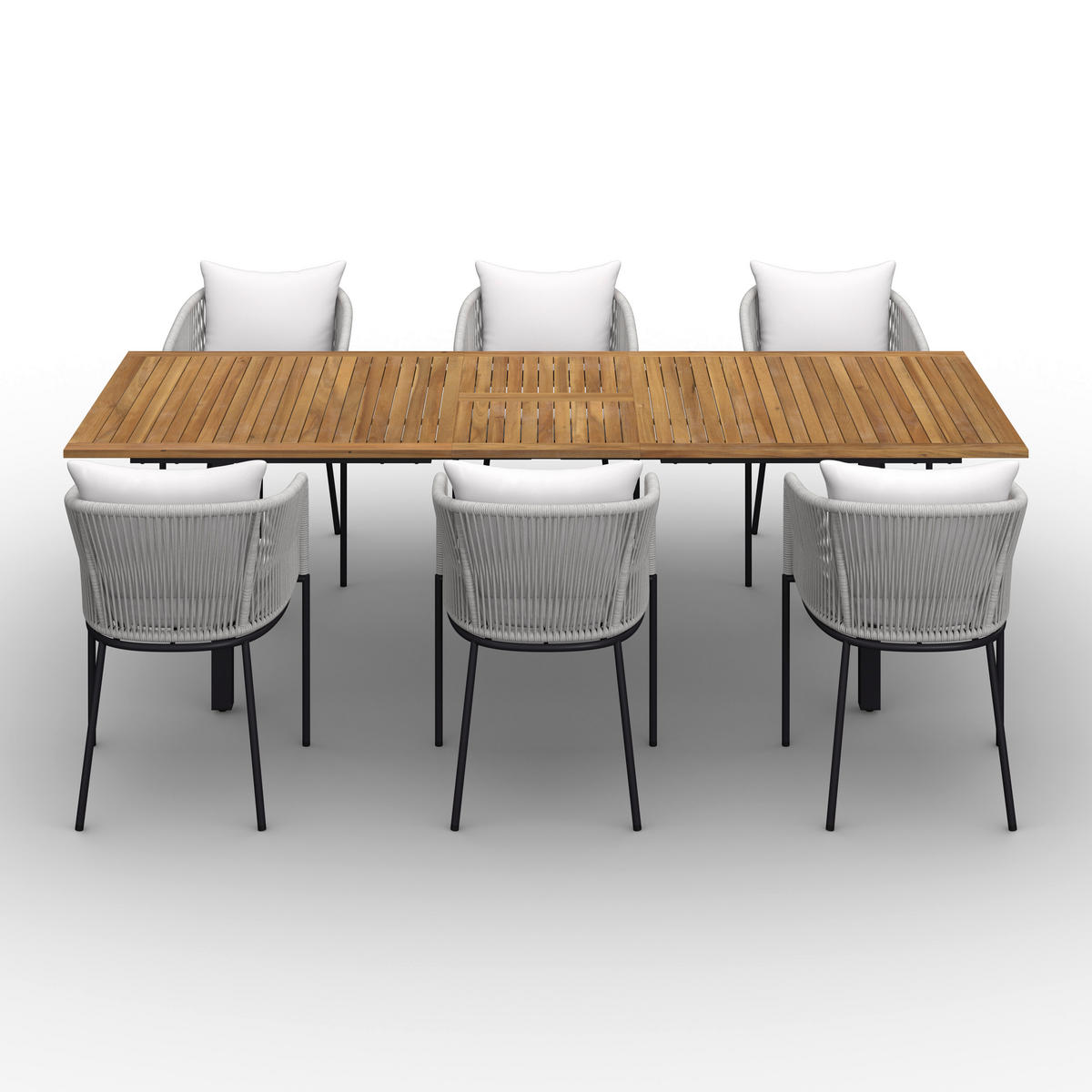 GARNITURA ZA BAŠTU  - boja akacije/siva, Moderno, drvo/metal - Bessagi Garden