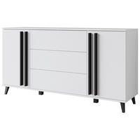 ŠIROKÁ KOMODA, bílá, 150/77,8/39,5 cm - bílá/černá, Trend, kompozitní dřevo/plast (150/77,8/39,5cm) - P & B