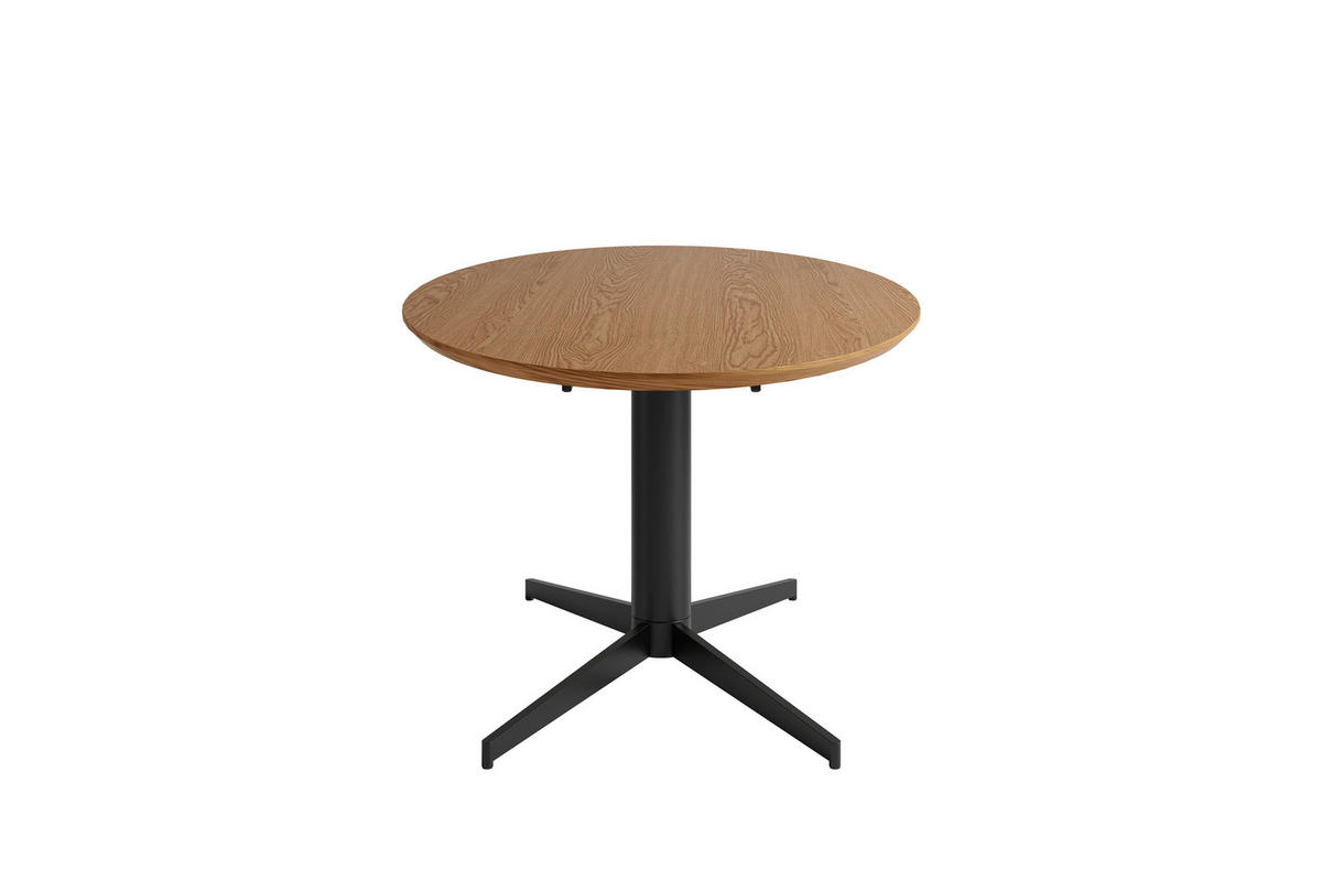 ESSTISCH 200/100/76 cm Echtholz  Metall, Holzwerkstoff in verschiedenen Größen erhältlich oval Eichefarben  - Eichefarben/Schwarz, MODERN, Holzwerkstoff/Metall (200/100/76cm) - Schöner Wohnen