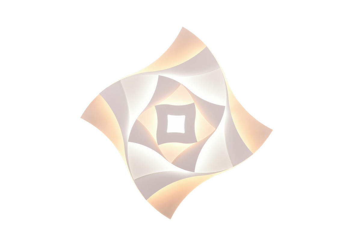 LED-DECKENLEUCHTE Akita 48/48/5,5 cm   - Weiß, Design, Kunststoff/Metall (48/48/5,5cm) - Trio Leuchten