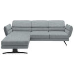 ECKSOFA in Flachgewebe Hellblau  176-217/279-327 cm  - Schwarz/Hellblau, Design, Textil/Metall (176-217/279-327cm) - Dieter Knoll