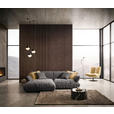 ECKSOFA in Flachgewebe Graubraun  185/264 cm  - Graubraun/Schwarz, Design, Kunststoff/Textil (185/264cm) - Emilio Belluti