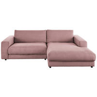 ECKSOFA in Cord Rosa  - Schwarz/Rosa, Design, Kunststoff/Textil (250/190cm) - Pure Home Lifestyle