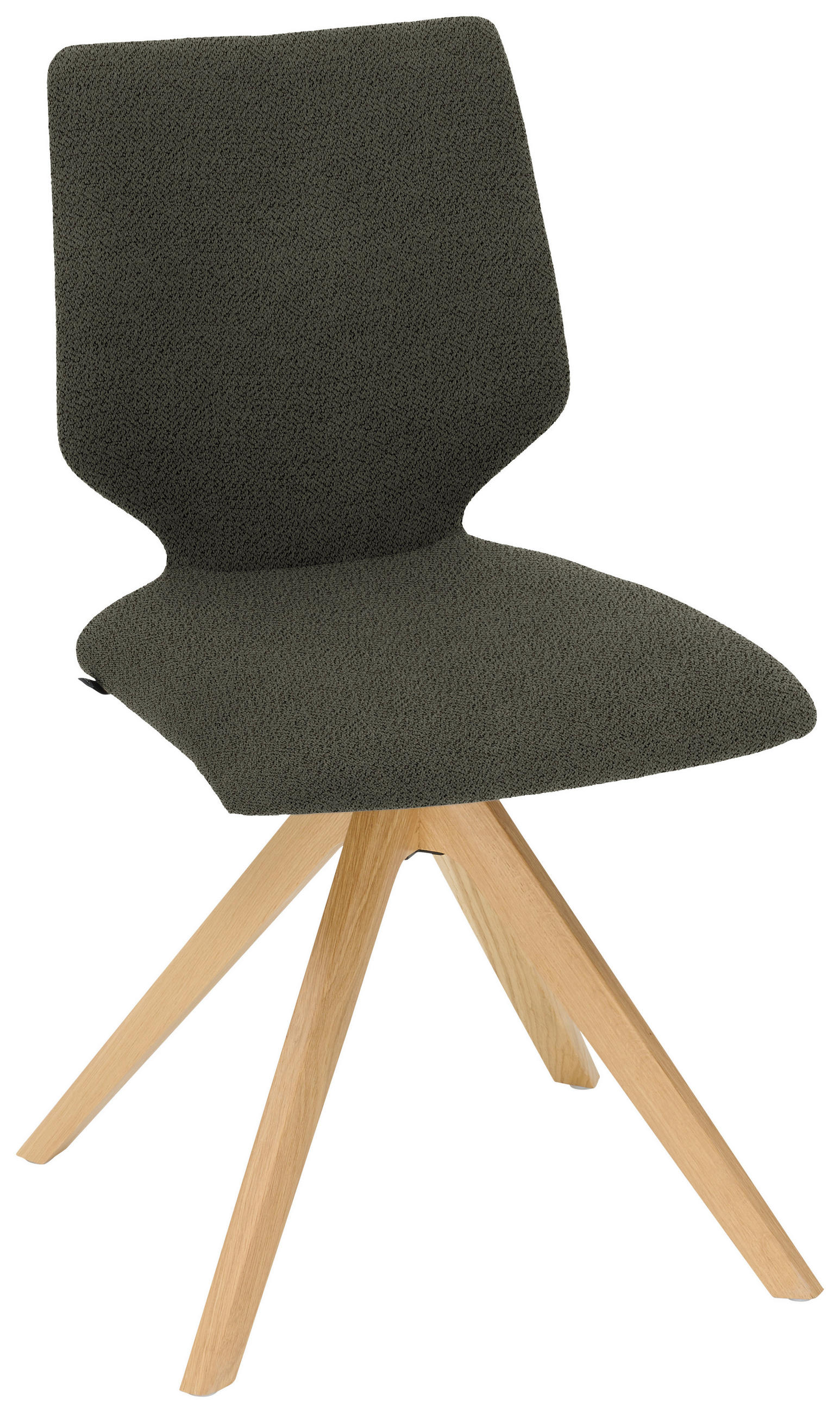 STUHL Struktur  - Greige/Eichefarben, Design, Holz/Textil (50/92/64cm) - Venjakob