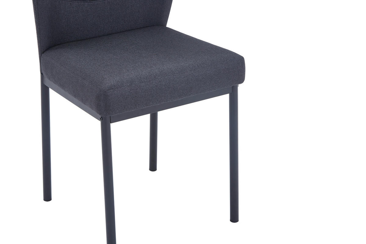 STUHL  in Eisen Leinenoptik Metall, Textil  - Dunkelgrau/Schwarz, MODERN, Textil/Metall (46/98/58,5cm) - Carryhome