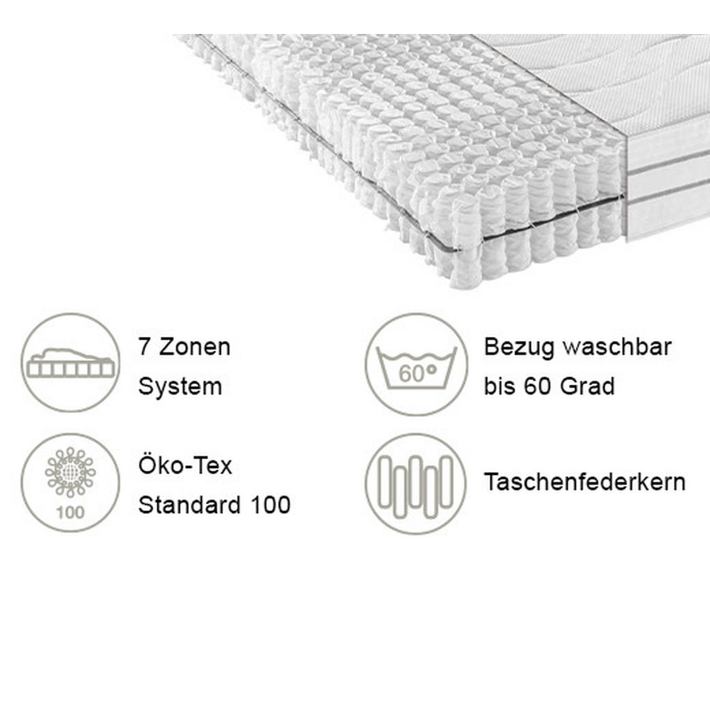 Thumbnail - Novel Taschenfederkernmatratze Ortho Star XXL 1000 T, Textil, H3, 90x200 cm, Oeko-Tex® Standard 100, optimale Belüftung,...