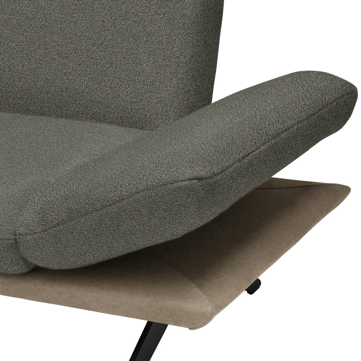 ECKSOFA in Flachgewebe Graubraun  - Graubraun/Schwarz, Design, Textil/Metall (239/270cm) - Koinor