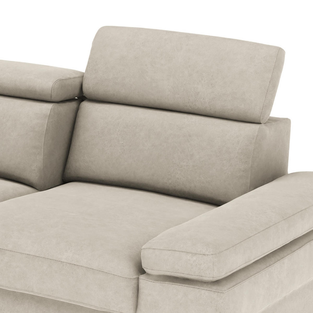 ECKSOFA in Mikrofaser Silberfarben  - Silberfarben, Konventionell, Textil/Metall (259/82/182cm) - Trendmanufaktur