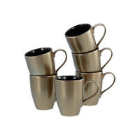 KAFFEEBECHER Golden Days Schwarz  300 ml   - Goldfarben/Schwarz, Basics, Keramik - Creatable