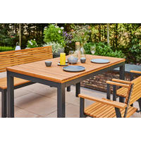 GARTENTISCH 160/90/76 cm Holz, Metall rechteckig  - Anthrazit/Robinienfarben, KONVENTIONELL, Holz/Metall (160/90/76cm) - Siena Garden