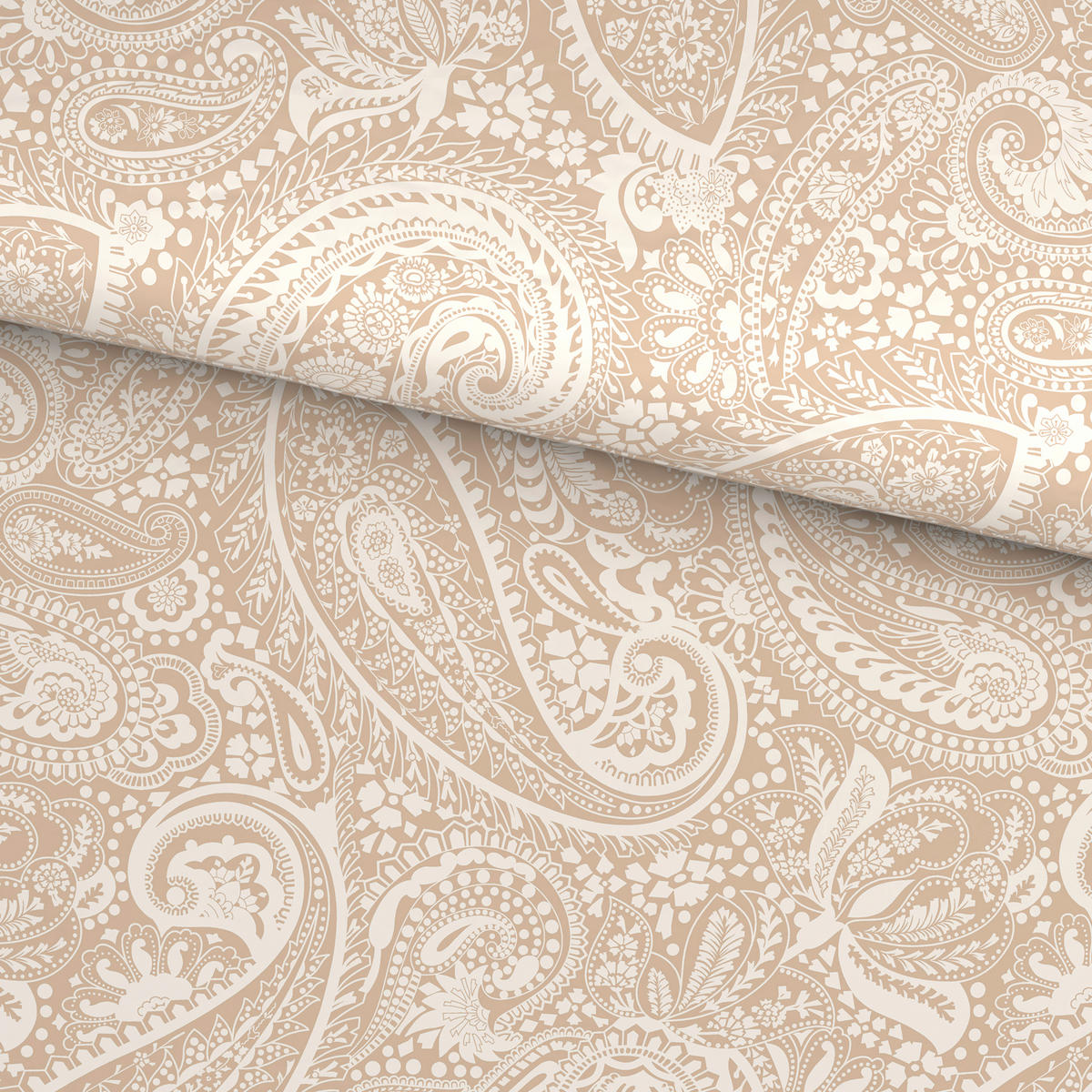 WENDEBETTWÄSCHE Mavie Satin 140/200 cm  - Beige, KONVENTIONELL, Textil (140/200cm) - Novel