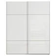 SCHWEBETÜRENSCHRANK 201/223/67 cm 2-türig Weiß  - Alufarben/Weiß, KONVENTIONELL, Glas/Holzwerkstoff (201/223/67cm) - Novel