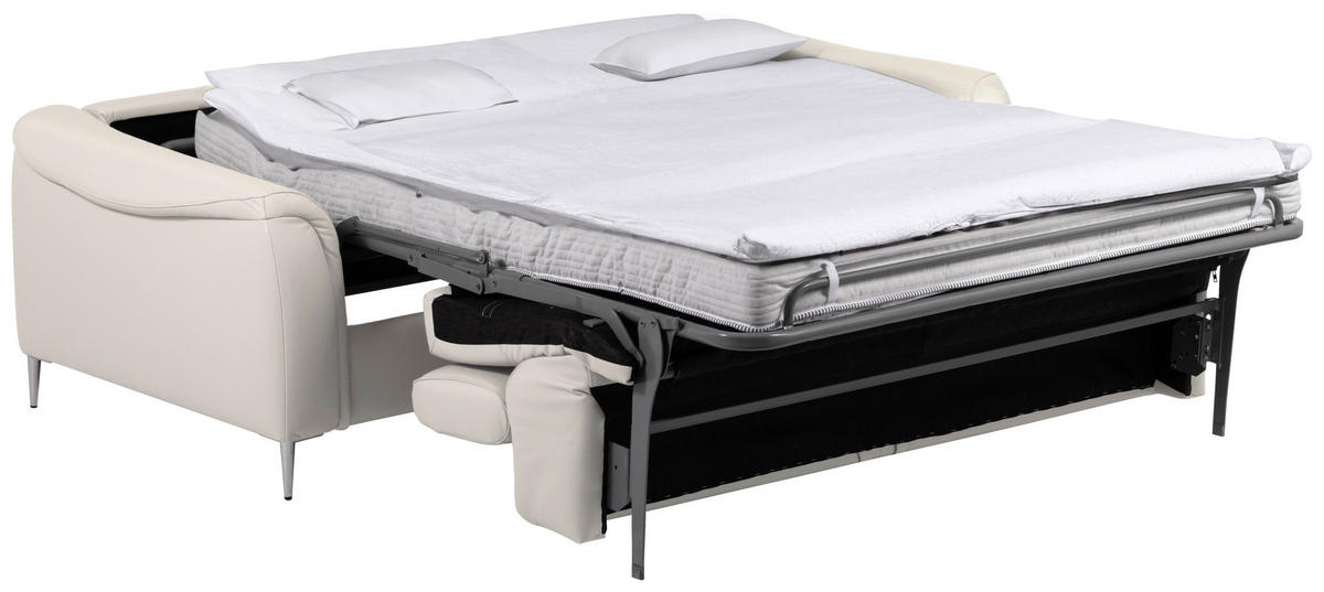 SCHLAFSOFA in Textil, Leder Grau  - Grau, Design, Leder/Textil (203/77-98/103cm) - MID.YOU