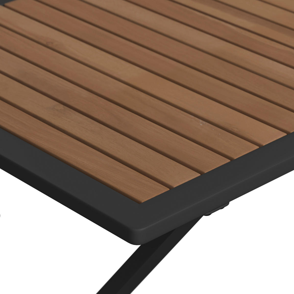 LOUNGEGARNITUR Akazie massiv Stahl  - Dunkelgrau/Beige, MODERN, Holz/Metall (206l) - Ambia Garden