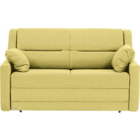 SCHLAFSOFA  mit Lederauswahl, Stoffauswahl, Schlafen auf Sitzhöhe, Hocker erhältlich, Rückenfutter Flachgewebe Hellgrün  - Schwarz/Hellgrün, KONVENTIONELL, Kunststoff/Textil (152/88/91cm) - Sedda
