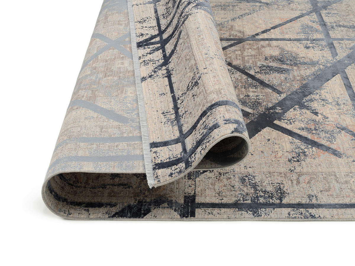 WEBTEPPICH 80/150 cm Arizona Grau, Dunkelblau  - Dunkelblau/Grau, Design, Textil (80/150cm) - Musterring