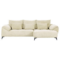ECKSOFA in Cord Naturfarben  - Schwarz/Naturfarben, Konventionell, Textil/Metall (311/176cm) - Carryhome