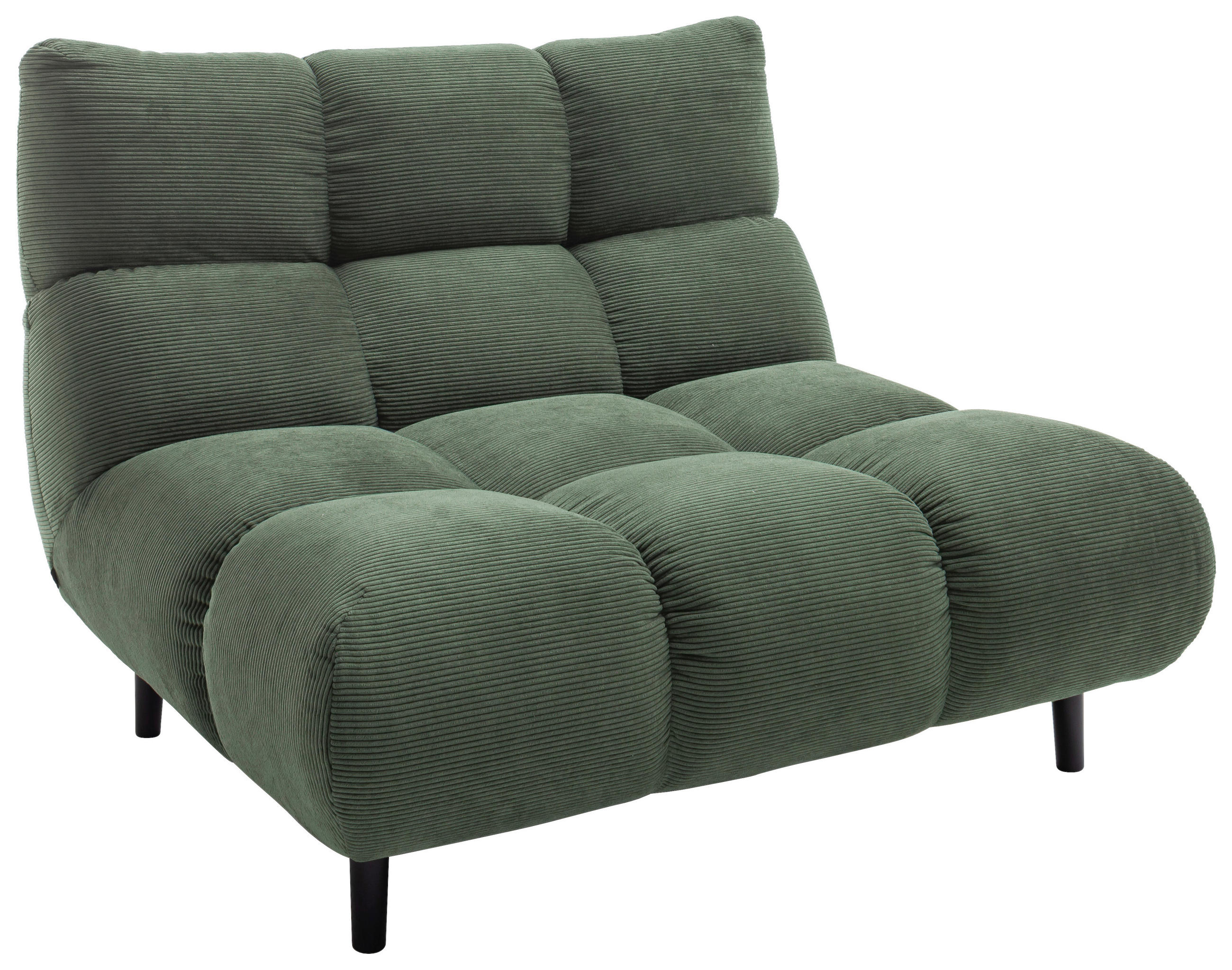 SESSEL in Feincord Olivgrün  - Schwarz/Olivgrün, Design, Holz/Textil (112/85/108cm) - Pure Home Lifestyle