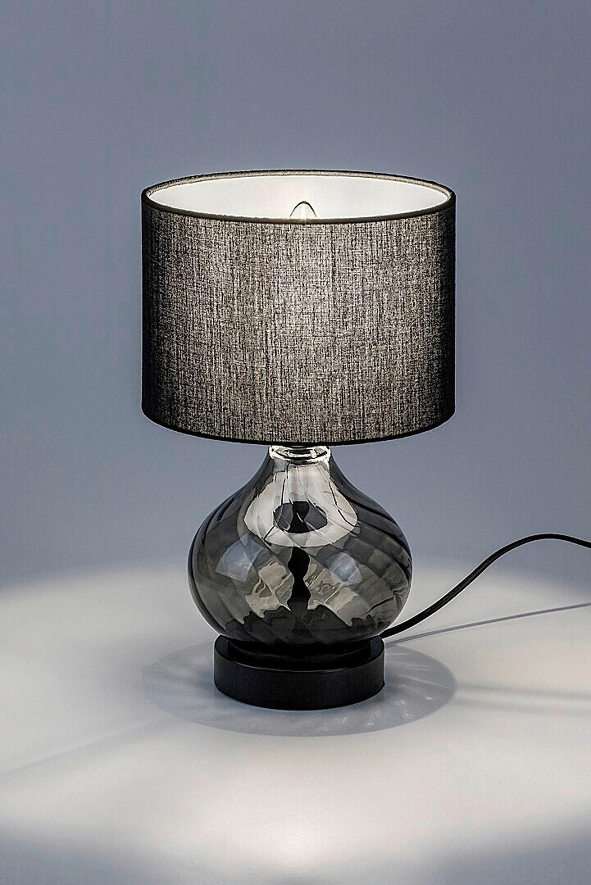 SVJETILJKA STOLNA Pirelo  - crna, Design, staklo/tekstil (20/33cm)